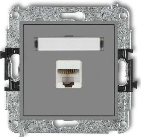 Priză De Rețea Pc Mini Simplă 1xrj45 Cat 5e 8-Pini Gri Mat 27mgk-1