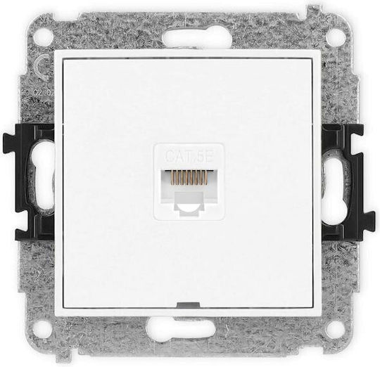 Mecanism Priză De Rețea Simplă Icon 1xrj45 Cat 5e 8-Pini Fără Câmp Descriptiv Alb Mat 25igkbo-1