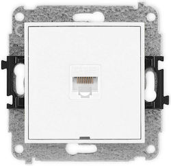 Mecanism Priză De Rețea Simplă Computer 1xrj45 Cat 5e 8-pin Fără Câmp Descriptiv Alb Igkbo-1