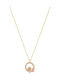 Loisir Necklace with design Heart from Pink Gold Plated Silver with Zircon