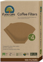 If You Care Größe 4 Kaffee- und Teefilter Ungebleicht Chlorfrei Kompostierbar 100 Stück
