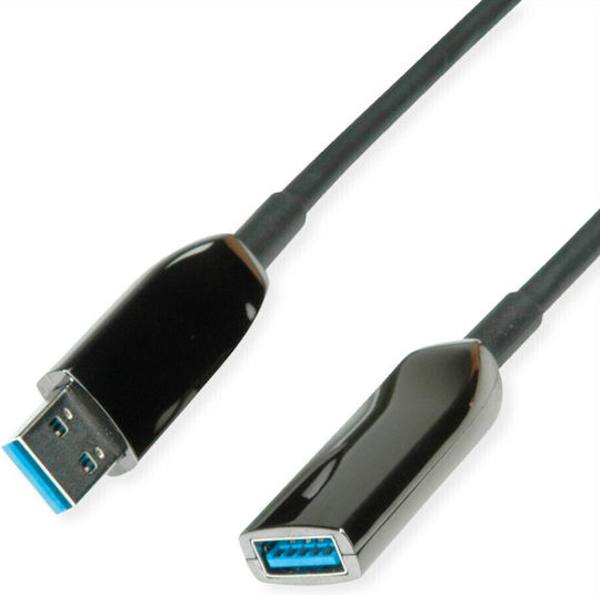 Roline USB 2.0 Cable USB-A male - USB-A female Μαύρο 15m 12.04.1076