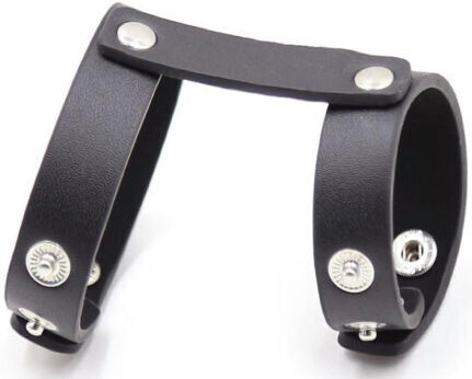 Naughty Toys Druckknopf Doppel-Schlaufe Leder Penisring