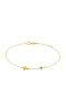Senzio Belibasakis Kids Bracelet from Gold 9K with Evil Eye, Stones & Σταυρό