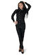 Langärmelig Damen Hemd Black