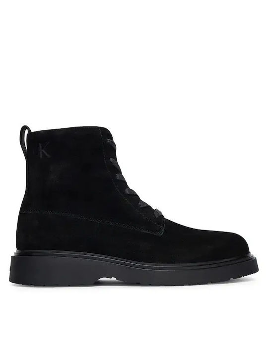 Calvin Klein Combat Leder Schwarz Stiefel