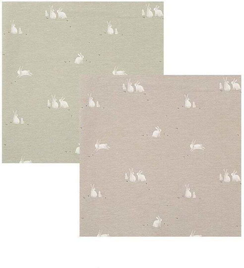 Bimbidreams Bunny Swaddle Blanket Muslin Beige 60x60cm 2 Pieces