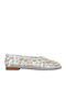 Leder Damen Ballerinas Silber