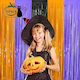 Halloween Decoration Background Orange Purple Black 3 Pieces 1x2 M