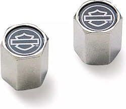 Τάπες Βαλβιδών Τροχού Harley-davidson Valve Stem Caps Bar & Shield Outline Chrome White & Black