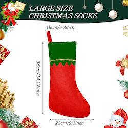 Christmas Decorative Socks with Tree and Santa Claus Green 4pcs