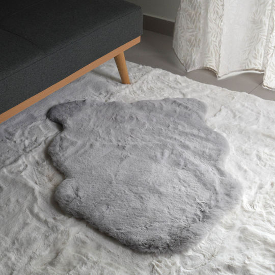 Ravelia Rutschfest Teppich Rechteckig Pelzige Light Grey