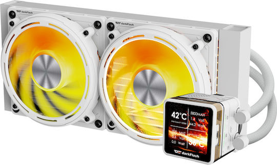 Darkflash DE240 Υδρόψυξη AIO CPU με 2 Ανεμιστήρες 120mm και ARGB Φωτισμό Λευκή