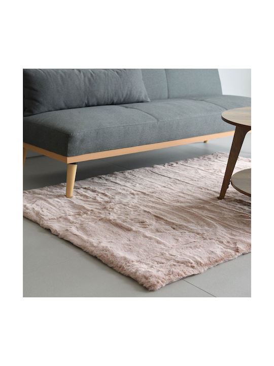 Ravelia Anti-slip Rug Rectangular Furry Pink