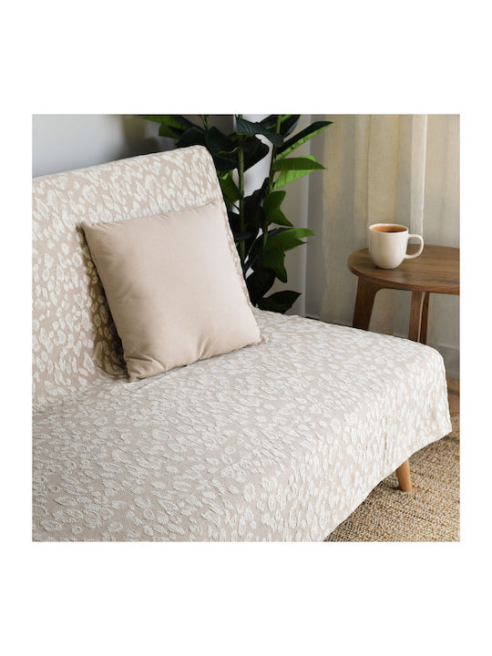 Ravelia Felino Ριχτάρι Τριθέσιου Καναπέ Chenille 180x280εκ. Beige