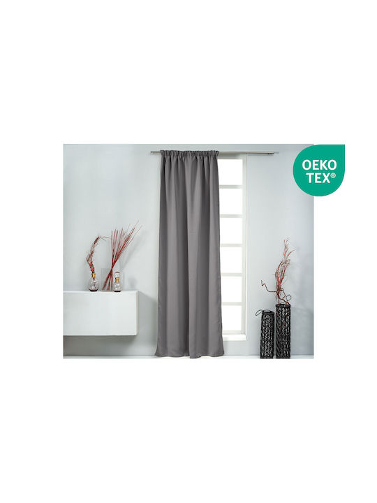 Easy Home Vorhang Verdunkelung mit Bleistiftfalten Bells Gray 140x270cm
