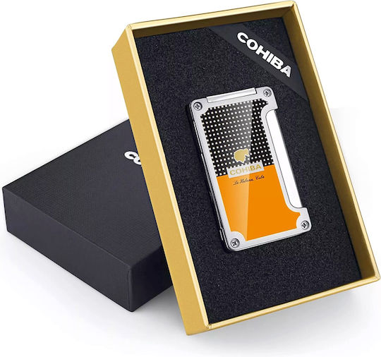 Cohiba Αντιανεμικός Αναπτήρας Φλόγας Τύπου Jet σε Πορτοκαλί χρώμα