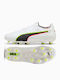 PUMA King 20 Ultimate Fußballschuhe mit Stollen Weiß