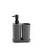Plastic Bathroom Accessory Set Gray 3pcs