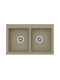 Unixton Drop-In Kitchen Sink Made of Liquid Granite 78x50cm Brown