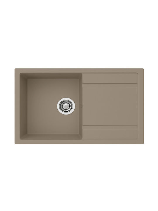 Unixton Chiuvetă Bucătărie Drop-In Din Granit Lichid L85xL50cm Maro