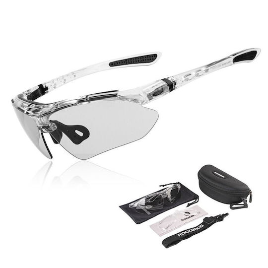 Rockbros Cycling Glasses with Silver Frame & Polarized / Photochromic Lenses