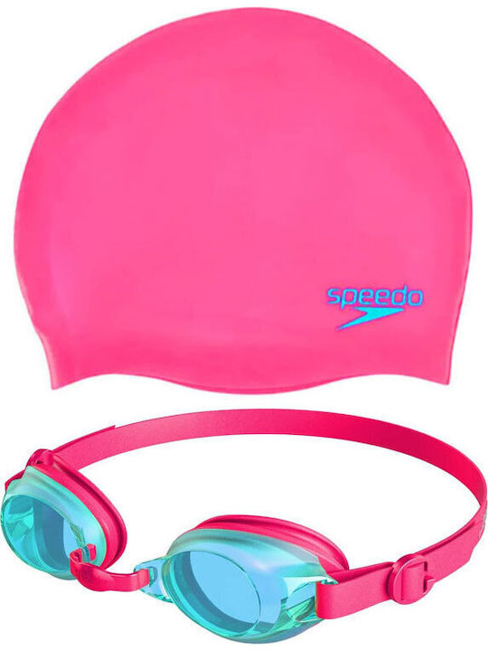 Speedo Jet Junior Swim 8-09302b996 Pink Set Cap Goggles