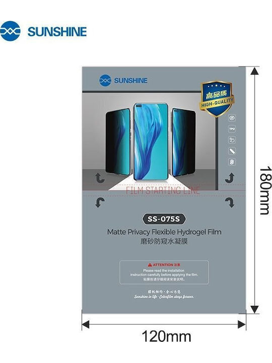Sunshine Ss-075s High Quality Matte Anti-peeping Hydrogel Film for Google Pixel Watch 3 2024 45mm 6 Quantities per Sheet