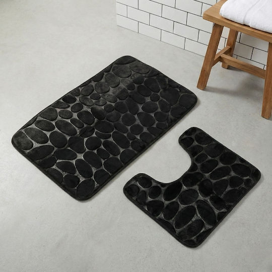 Olia Home Set Bath Mats Black 2 Pieces