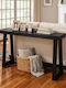 Wooden Console Table Black Velvet-Black Metal L118xW30.5xH46.5cm
