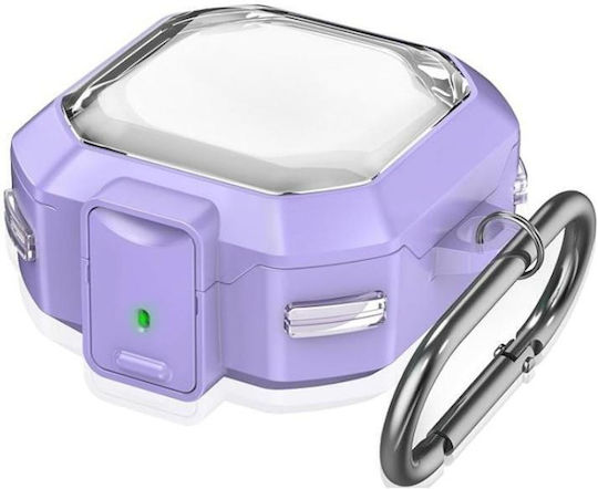 Galaxy Buds Live Pro 2 2 Pro Fe Core Husă Semitransparentă Pentru Căști TPU Cu Cataramă Metalică Transparent Mov
