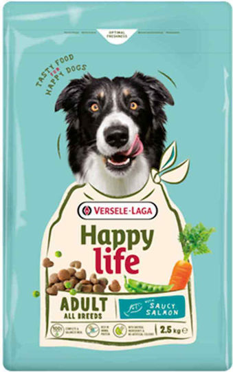 Happy Life 2.5kg Trockenfutter für erwachsene Hunde mit Lachs, Fleisch, Huhn, Fisch und Gemüse