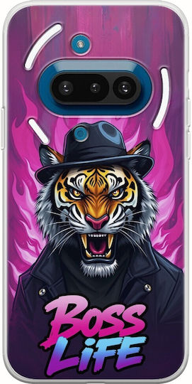 Boss Life Tiger Nothing Phone 3a 5g Гъвкав TPU Прозрачен Силикон