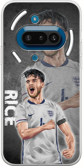 Euro 2024 Declan Rice Nothing Phone 3a 5g Гъвкава TPU Прозрачна Силиконова Калъфка