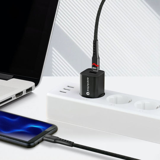 EverActive USB 2.0 Cable USB-C Male - USB-C 240W Black 2m