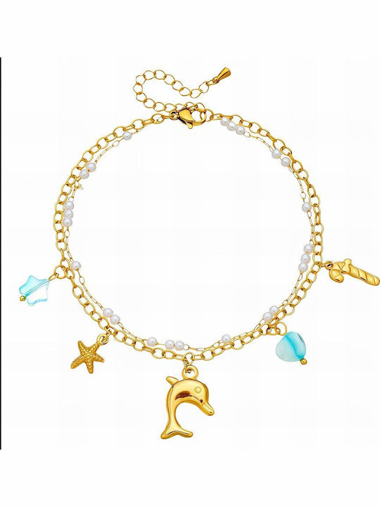 Celestria Vergoldete Fußarmband aus Edelstahl 5cm