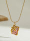 Necklace with design Butterfly from Gold Plated Steel with Zircon