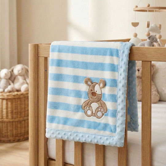 Olia Home Одеяло Детски пелени за пелени Синьо 75x100см.