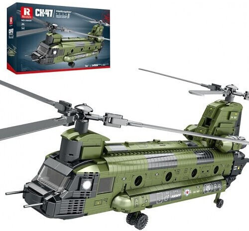 Reobrix Set De Construcție Elicopter Militar Ch-47 Chinook Model De Colecție De Expunere 33031 14+