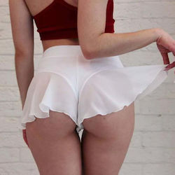 High Waist Sexy Mini Skirt Ruffled White