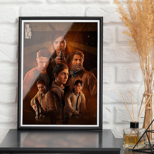 Gaming Poster Last Us Part Ii Gm2372 21cm X 30cm Κορνίζα Φυσικό Ξύλου Μπεζ
