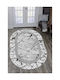 Oval Living Room Rug Elegant Pattern Modern Spaces Gray 80cm x 120cm