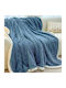Κουβέρτα Fleece Ημίδιπλη 180x200εκ. Μπλε Ζαφείρι