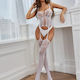 Sexy Spitze Hohes Bodystocking Weiß