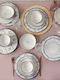Elegant White-Blue Dinnerware Set 24 Pieces 6 Persons 28x28cm