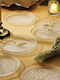 Set of 6 Glass Serving Plates Desert Gold Mesh 16x16cm