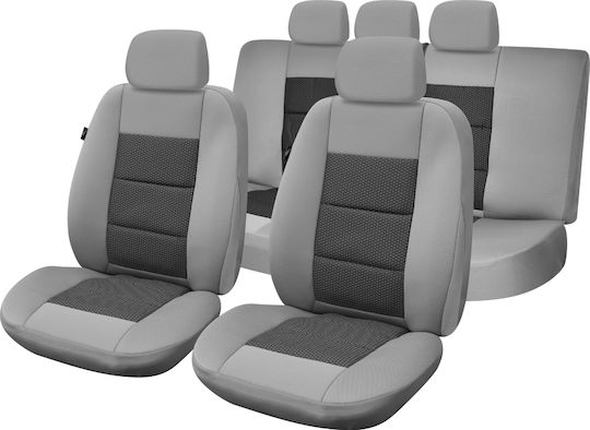 Set Universal Premium Lux Huse Scaune Auto Spumă Moale Compatibile Cu Airbaguri Fermuare Echipate Bancă Spate Pliabilă 11 Piese Ergonomice Buzunar Încorporat 3 Straturi