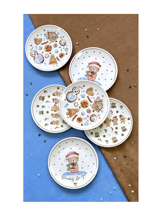 Set of 6 Christmas Tableware Ornaments Happy Designs Porcelain 16x16cm