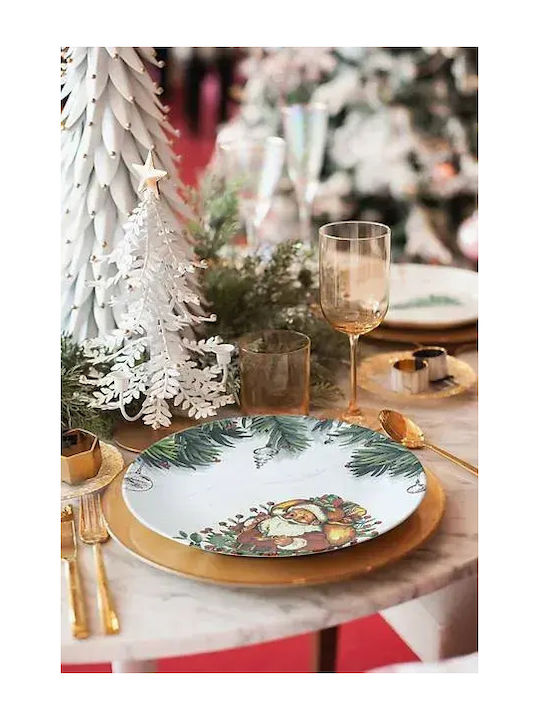 Festive Santa Claus Plate Multicolour 26x26 Cm