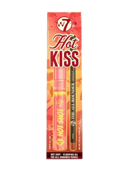 W7 Cosmetics Hot Kiss Duo Set de machiaj pentru față și corpBuze 2buc